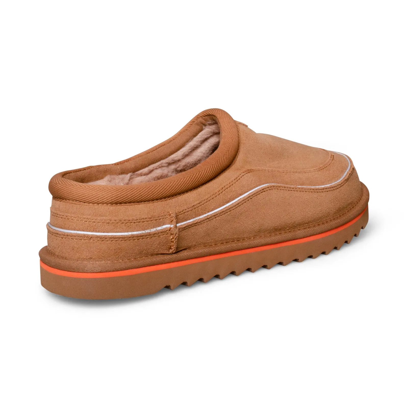 Mens UGG Tasman Cali Wave Slippers in Chestnut and Orange Soda