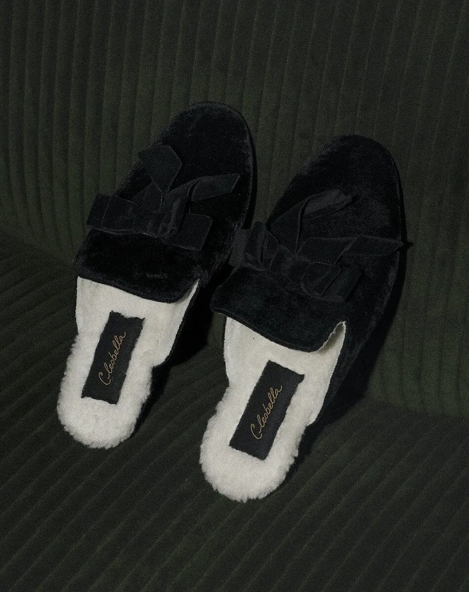 Velvet Slippers | Black