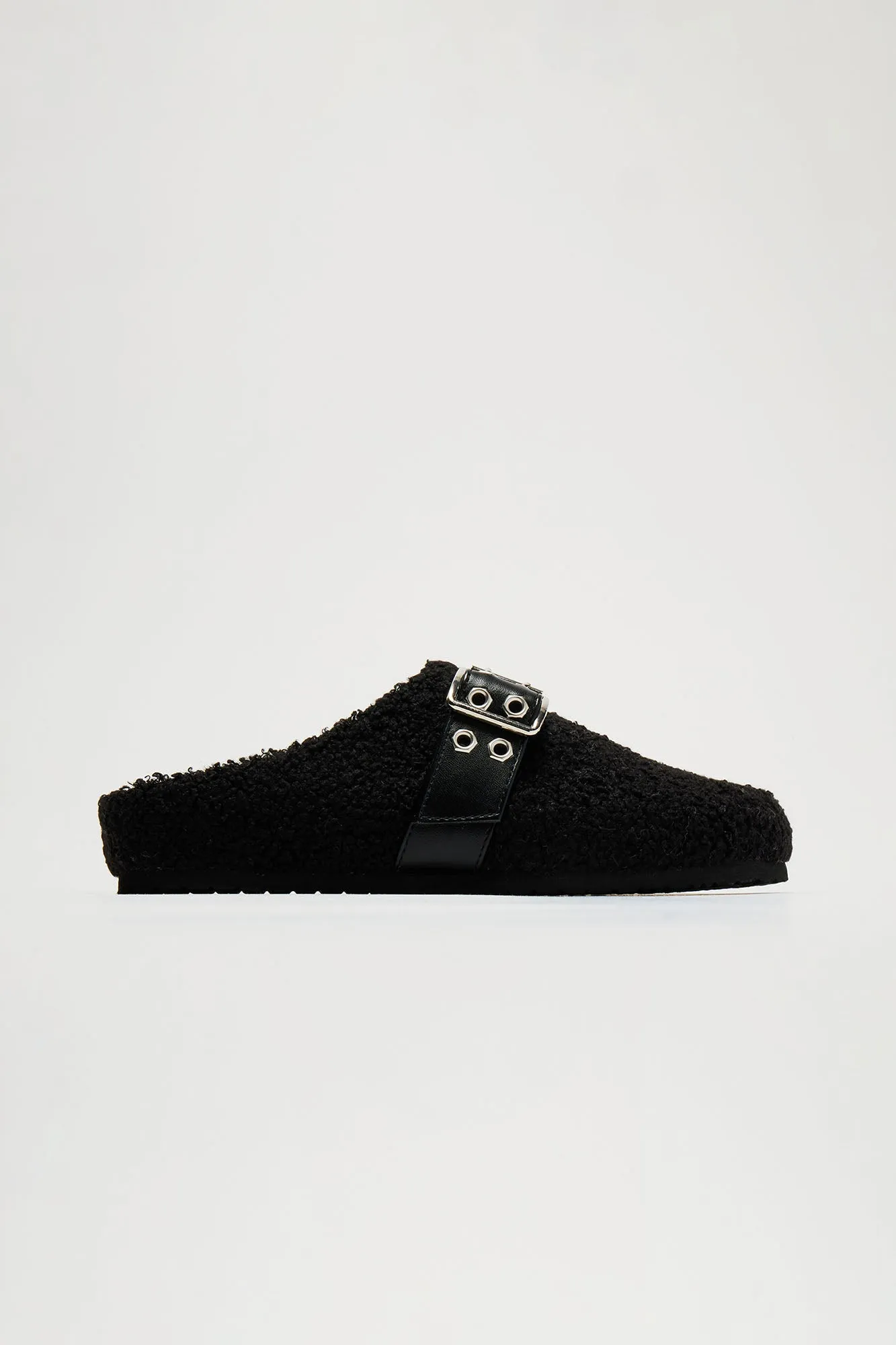 Villie Buckle Slippers - Black