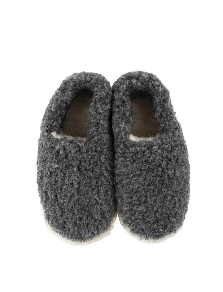 Yoko Wool Womens Siberian Wool Slippers Graphite