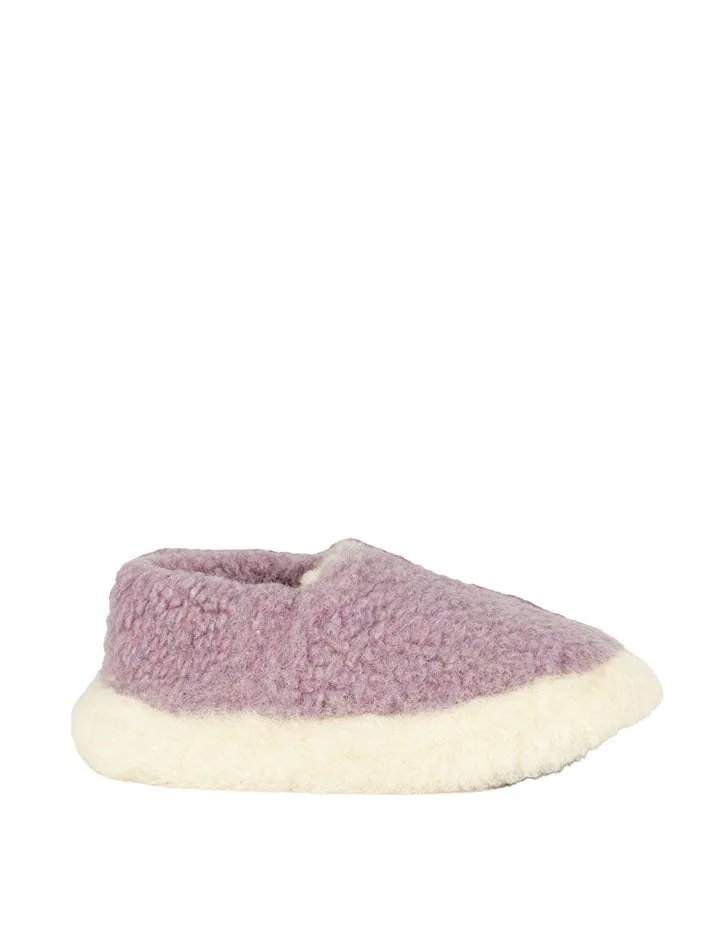 Yoko Wool Womens Siberian Wool Slippers Lilac